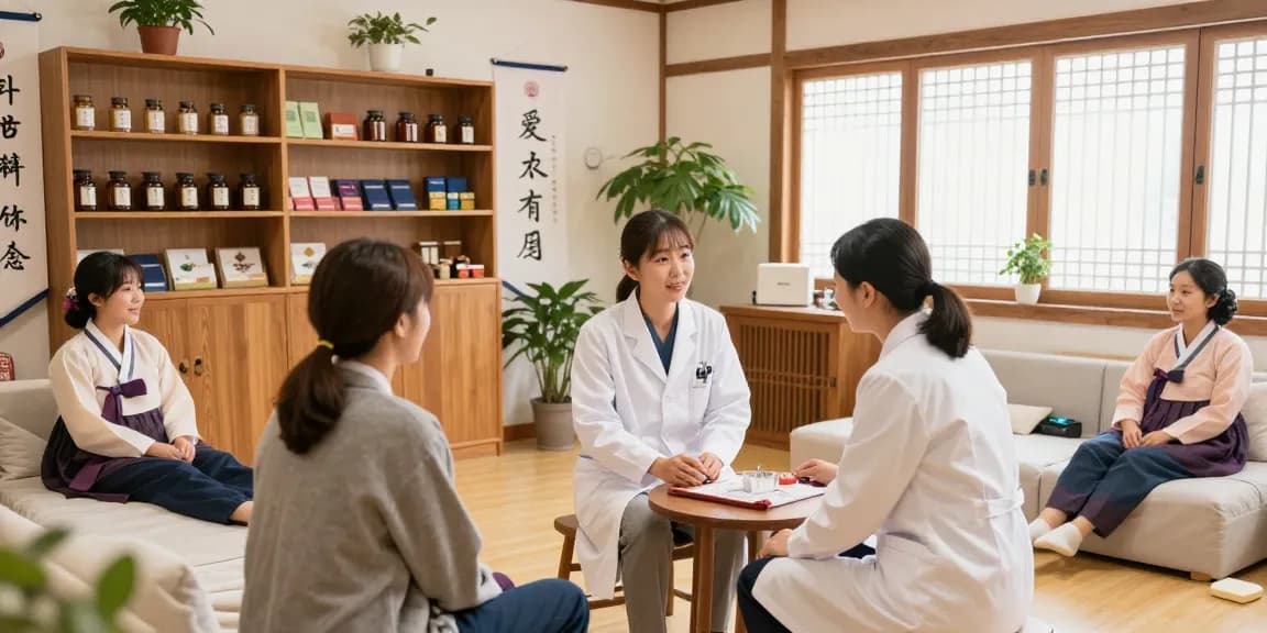 Patients receiving care at 영통한의원, highlighting holistic healing and traditional medicine.