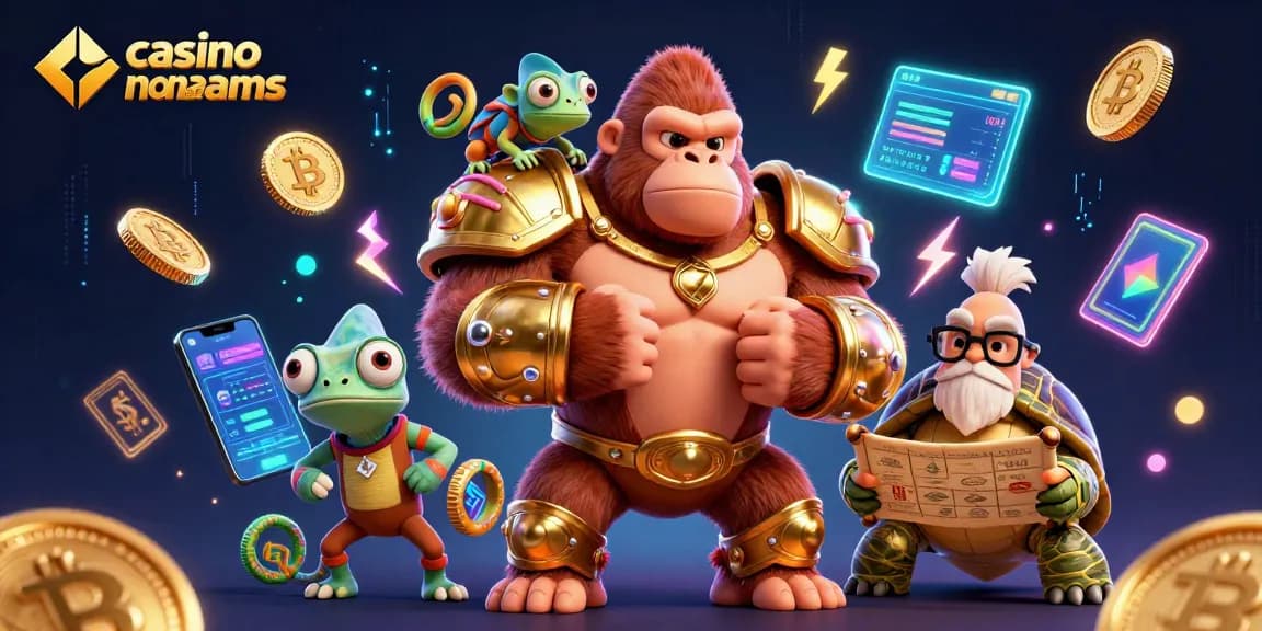Gameplay emozionante in un casino non aams con un gorilla re, un camaleonte e una tartaruga