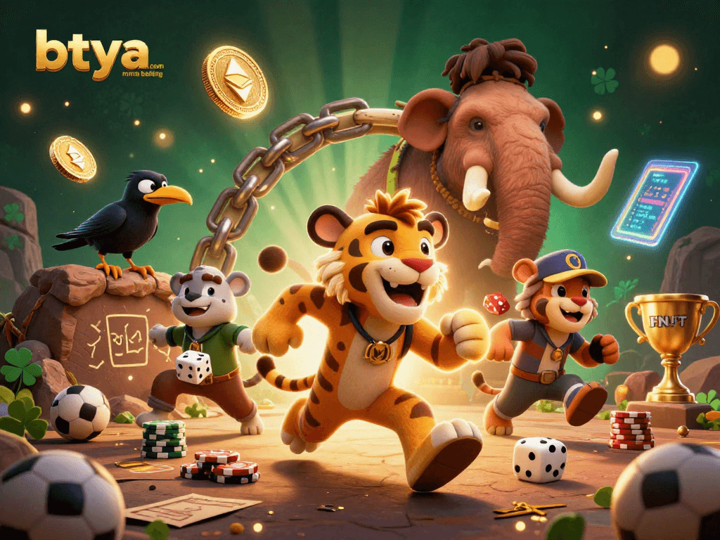 Engage in betya.com MMA betting with animated characters in a prehistoric casino setting.