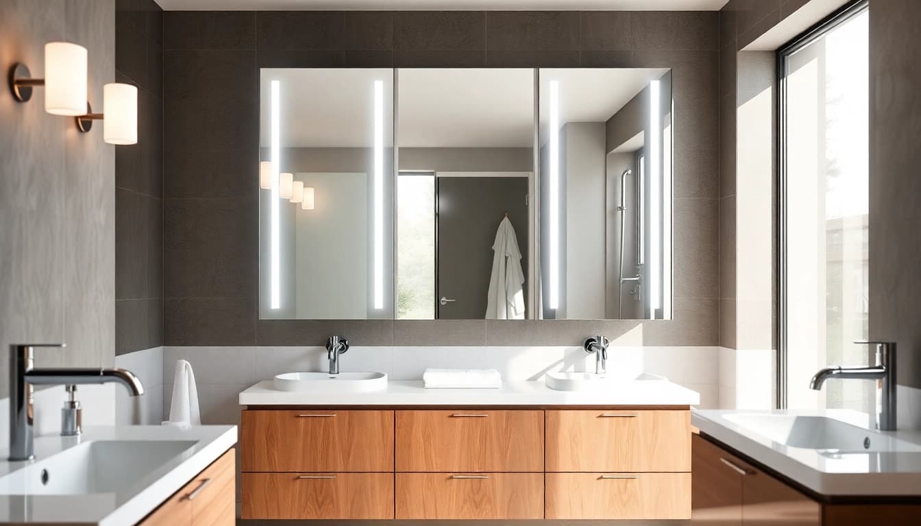 Verwandle dein Bad mit dem sonni Spiegelschrank, der elegantes Design und funktionale Beleuchtung bietet.