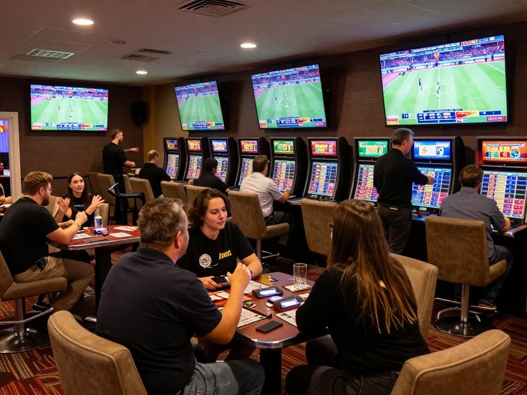 Experience live sports betting excitement at zx88com with engaged bettors and vibrant atmosphere