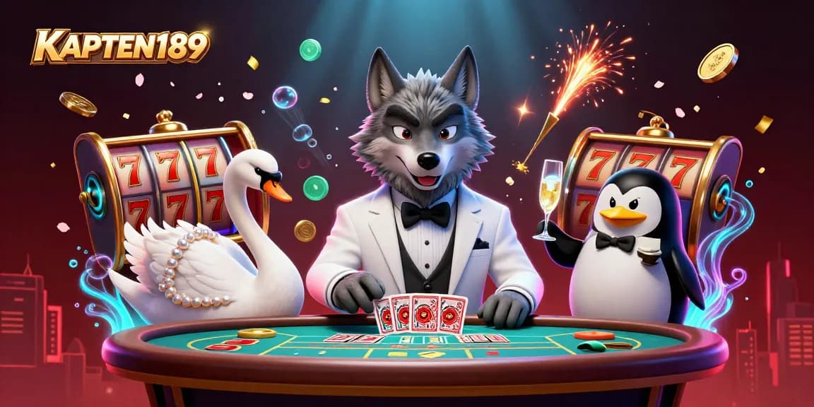 KAPTEN189 menghibur pemain dengan slot bergulir penuh keberuntungan di tengah suasana kasino mengesankan.