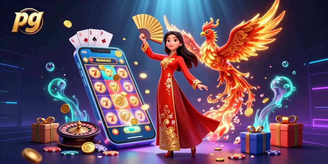 Play exciting pg slot games with vibrant graphics and thrilling action in this dynamic scene.