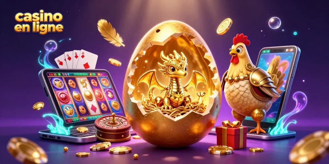 Découvrez des jeux de casino en ligne avec des éléments captivants sur cette image colorée.