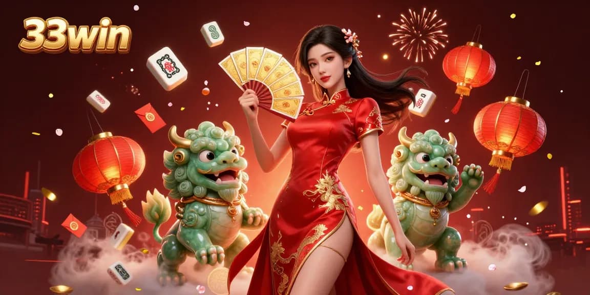Experience winning thrills at 33win with elegant characters and vibrant casino elements in a captivating scene.