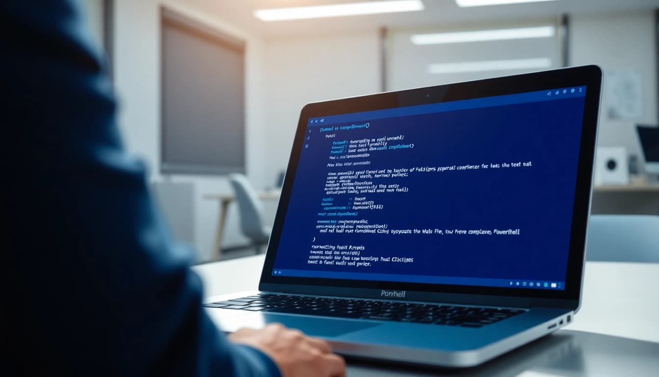 Automate IT compliance tasks with PowerShell automation tools in a sophisticated office