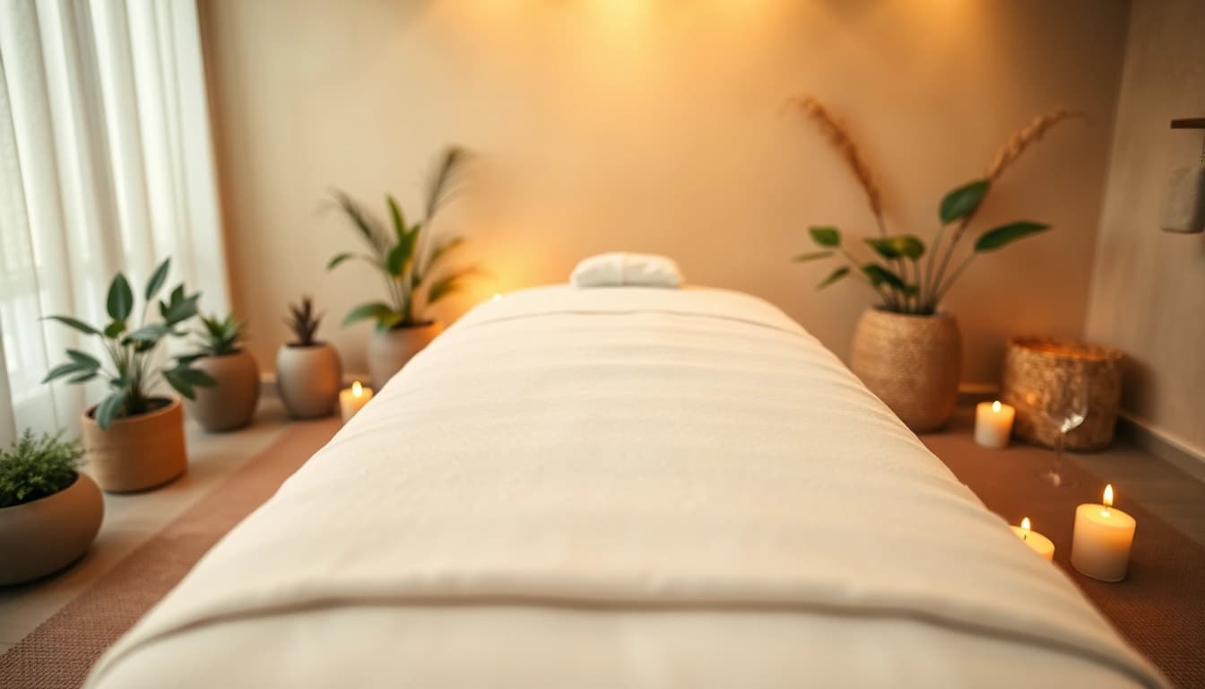 Relaxing spa setup for 출장안마 with tranquil ambiance and soothing colors.