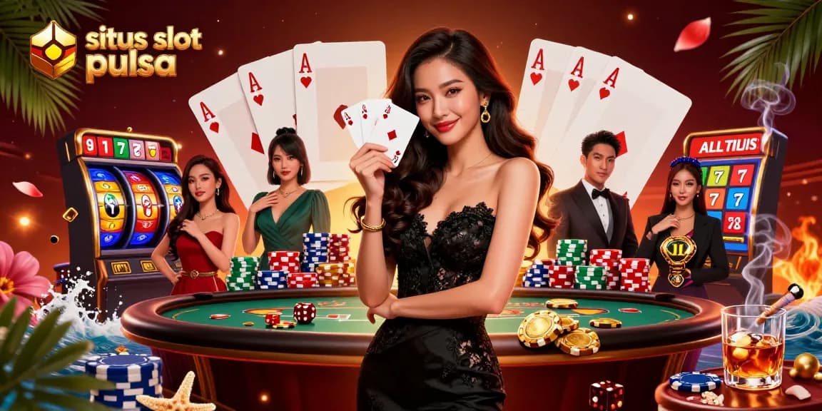 Experience the thrill of situs slot pulsa gaming with our elegant Asian character, jackpots, and vibrant casino ambiance.