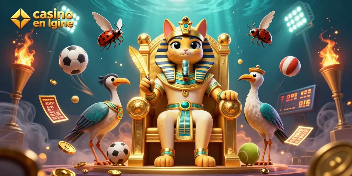 Pariez avec style dans un casino en ligne, entouré de symboles égyptiens exotiques.