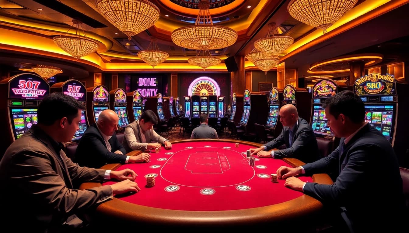 Experience the thrill of high-stakes poker at good88k.blog with colorful chips and vibrant casino lights.