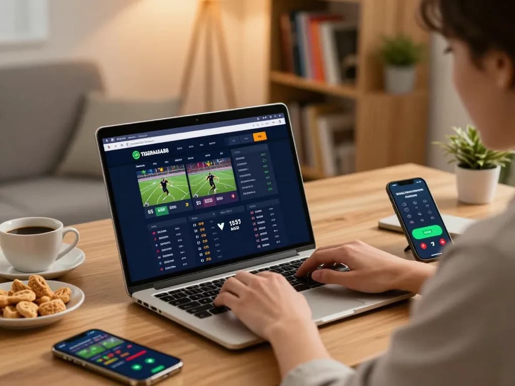 TIGERASIA88 user placing strategic bets while enjoying a cozy gaming atmosphere at home.
