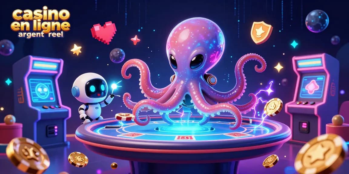 Jouez au casino en ligne argent réel avec un décor dynamique et amusant d'un octopus alien et d'une ambiance futuriste.