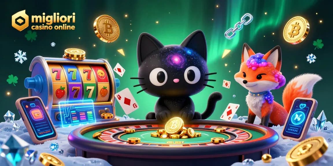 Il gatto nero a buco nero che attrae fiches e carte, migliori casino online in un'illustrazione vivace.