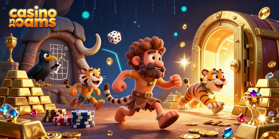Giocare nel casino non AAMS con un'affascinante illustrazione, cubi di pietra e dadi osso