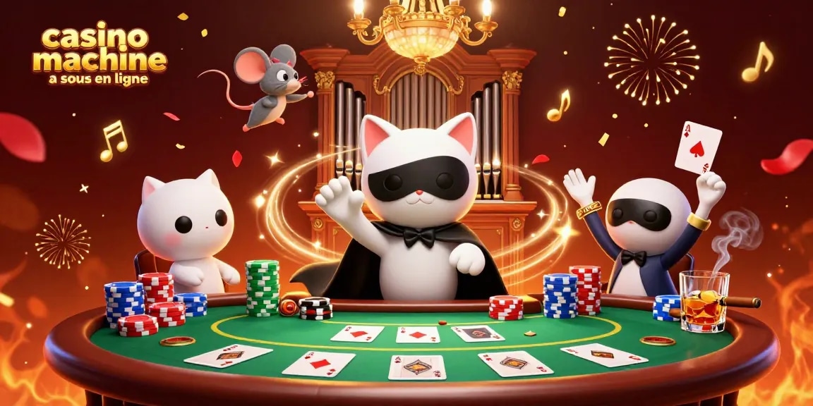 Jouez de manière professionnelle aux machines à sous en ligne, ambiance festive avec des éléments de casino.