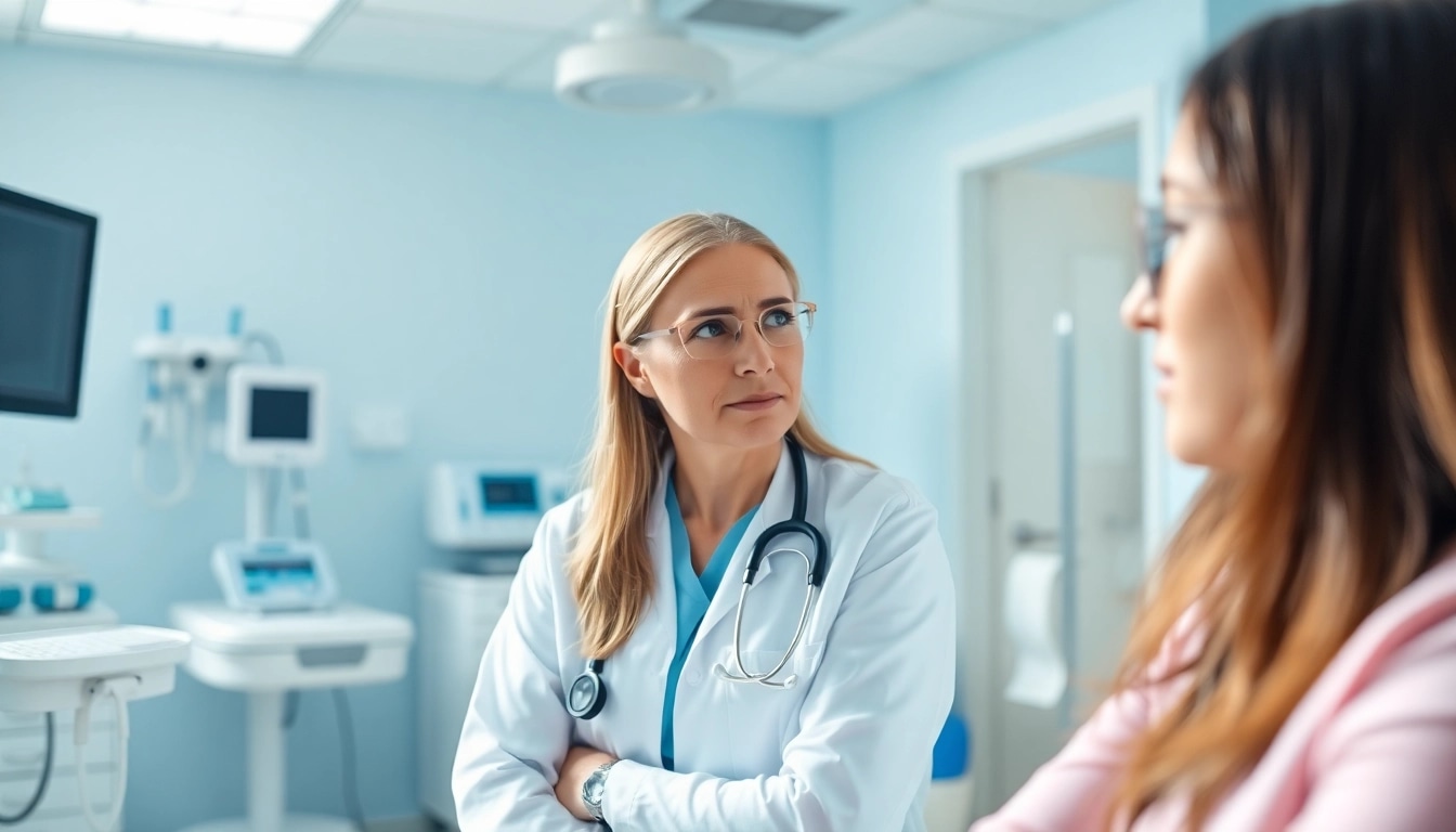 Engaging session showcasing ad DÓC Medical provider assisting a patient in a modern clinic.