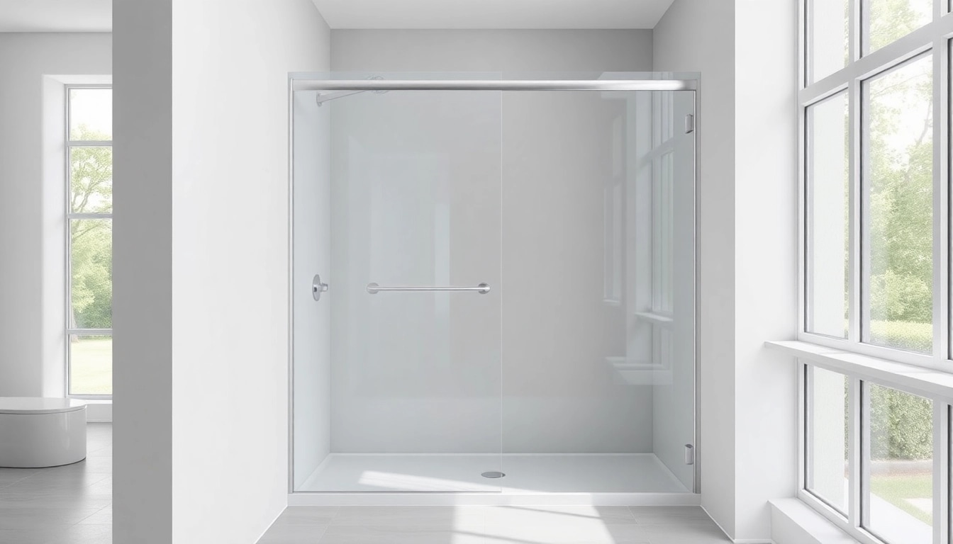 Admire la paroi de douche sirhona dans un design moderne, offrant une élégance minimaliste pour votre salle de bains.