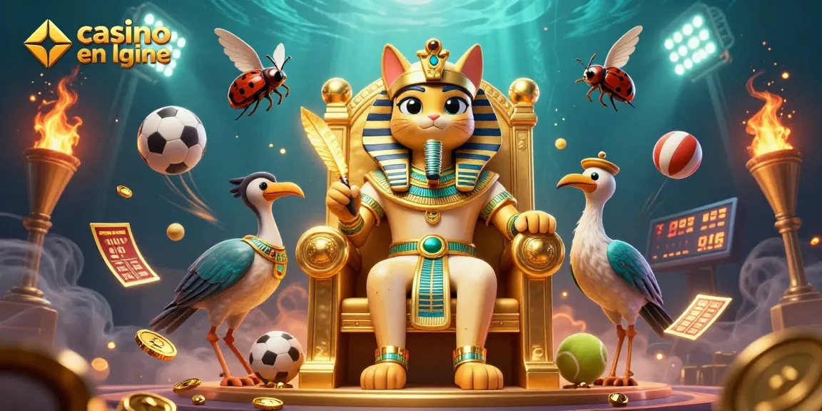 Pariez avec style dans un casino en ligne, entouré de symboles égyptiens exotiques.