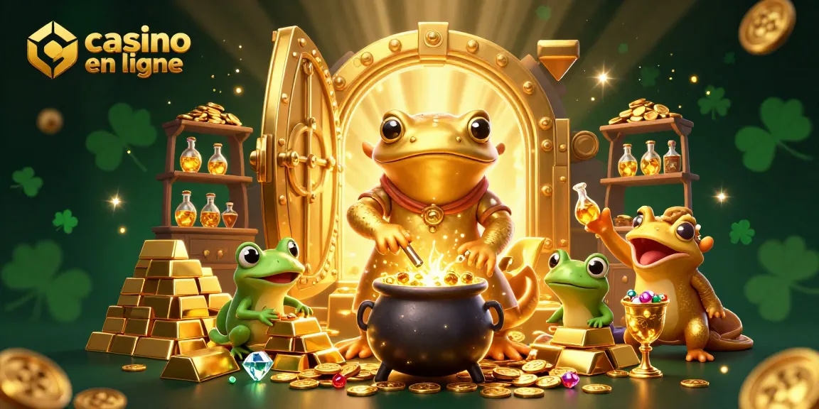 Jouez sur casino en ligne avec des scènes animées de gains en or et d'apprentis alchimistes.