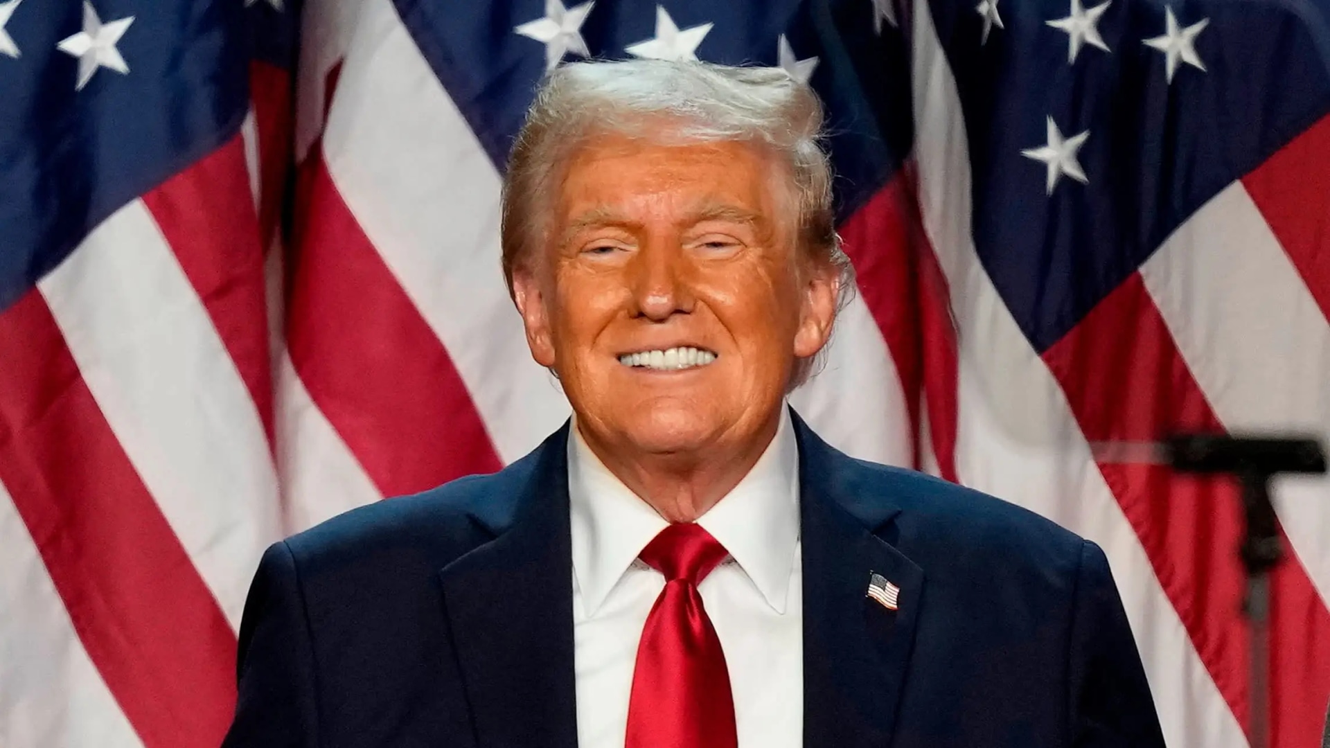 trump smiling