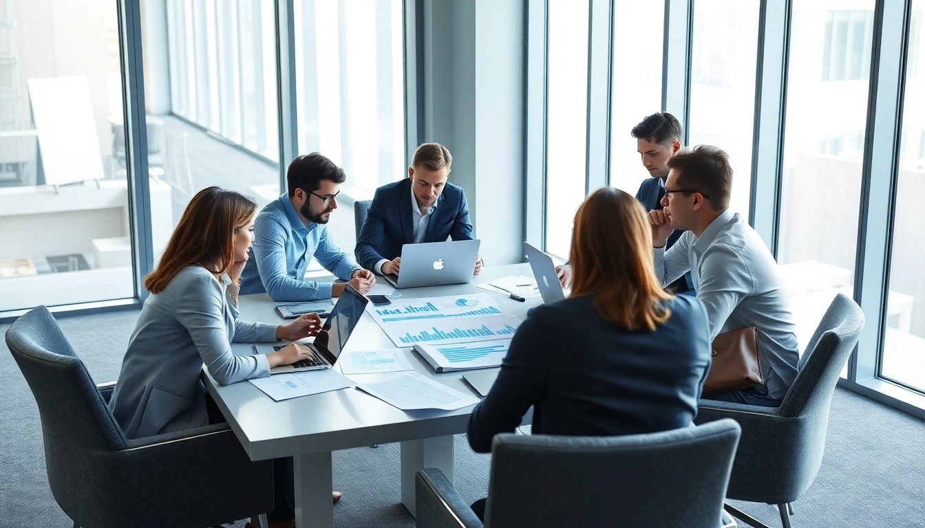Team strategizing on b2b competitive intelligence in a modern workspace.