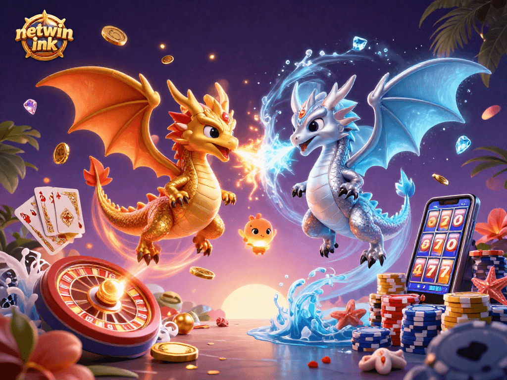 Engage in thrilling online gameplay with netwin ink's spectacular dragons and casino elements.