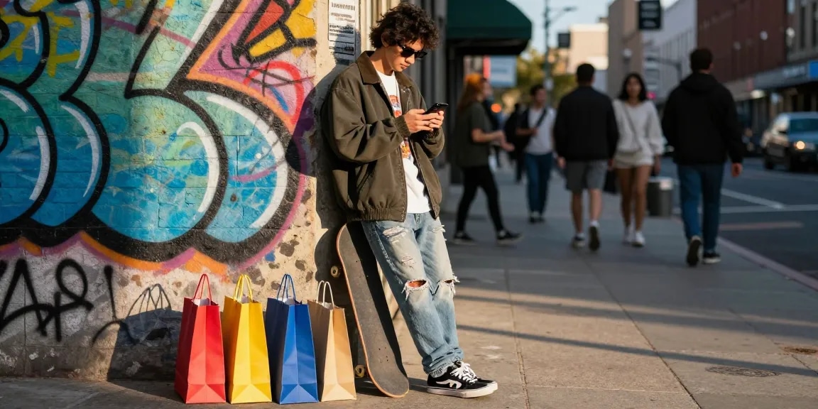 Explore the latest fashion trends at https://shs-dome5.com/ in a lively urban setting with stylish streetwear.