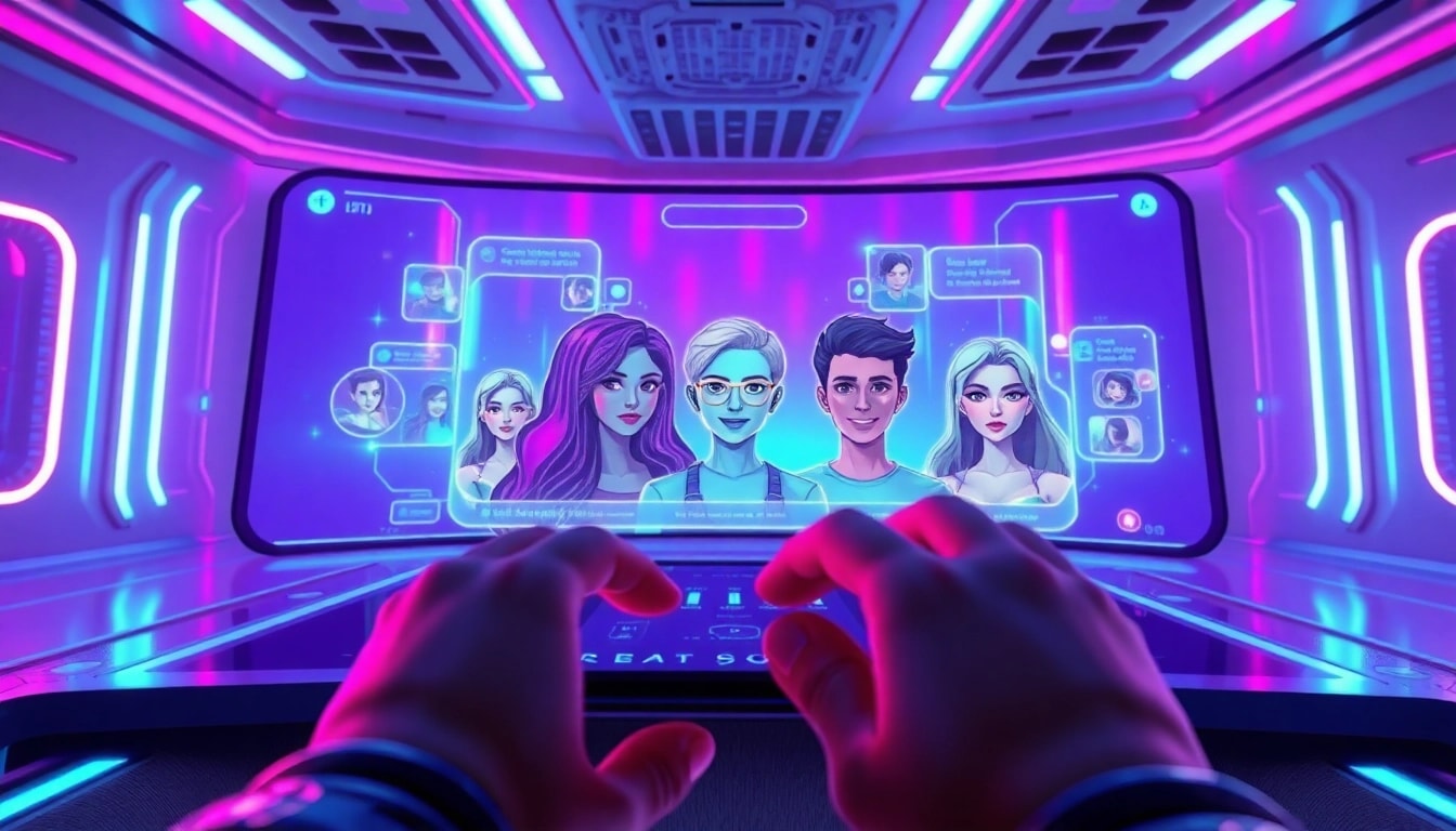 Engage with the best nsfw ai chatbots in a vibrant, futuristic digital space.