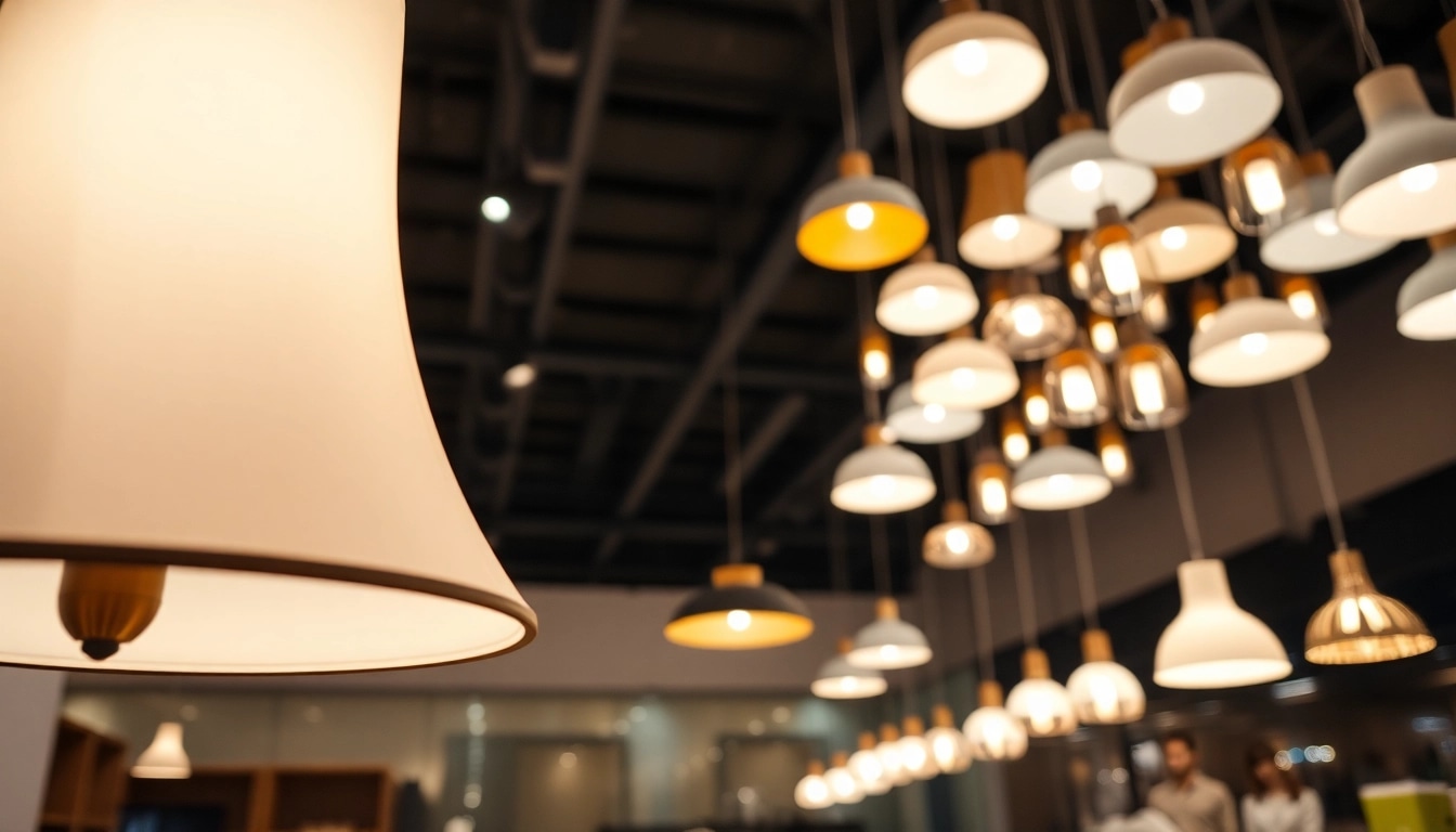 Showcase ELC Lamps Online, featuring unique lamp designs in a modern setting.