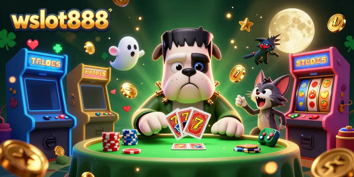 Bermain di wslot888 dengan monster bulldog yang memenangkan jackpot dan harta karun di meja kasino