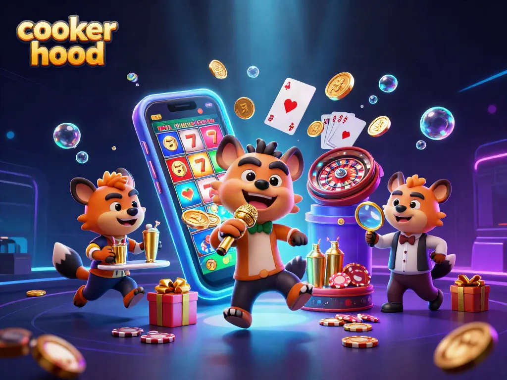 Play thrilling games with a cooker hood in the ultimate casino setting featuring animated hyenas.