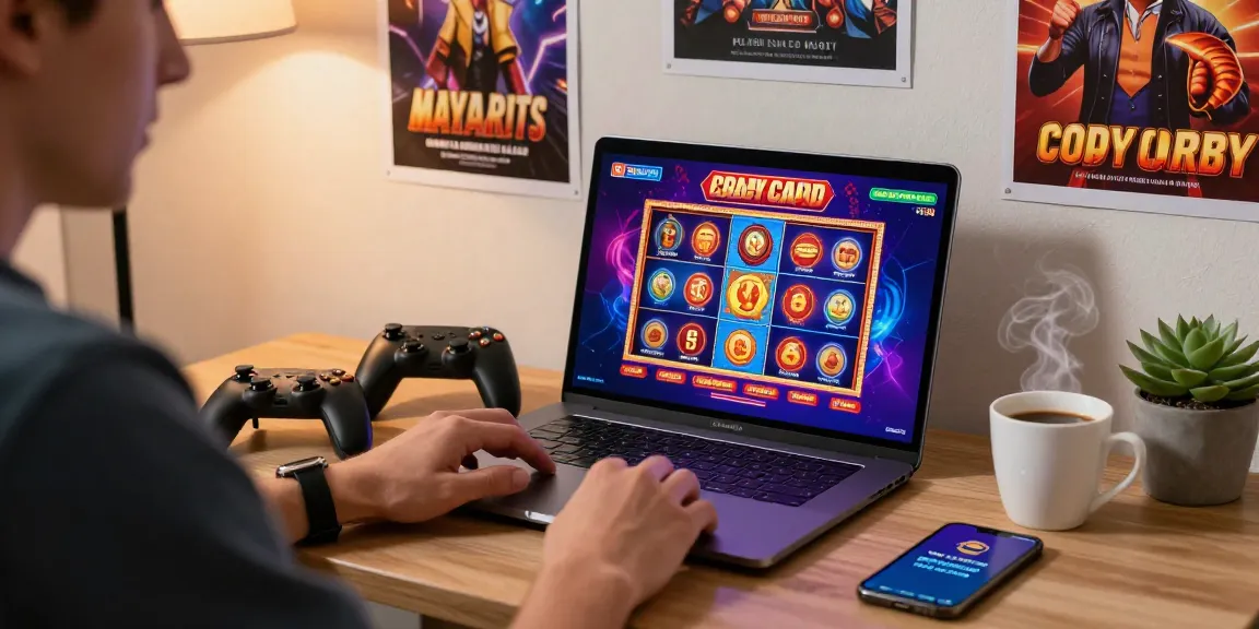Experience seamless online gaming at credit card casinos with https://brcs.co.uk, showcasing vibrant slot game graphics and a cozy workspace atmosphere.
