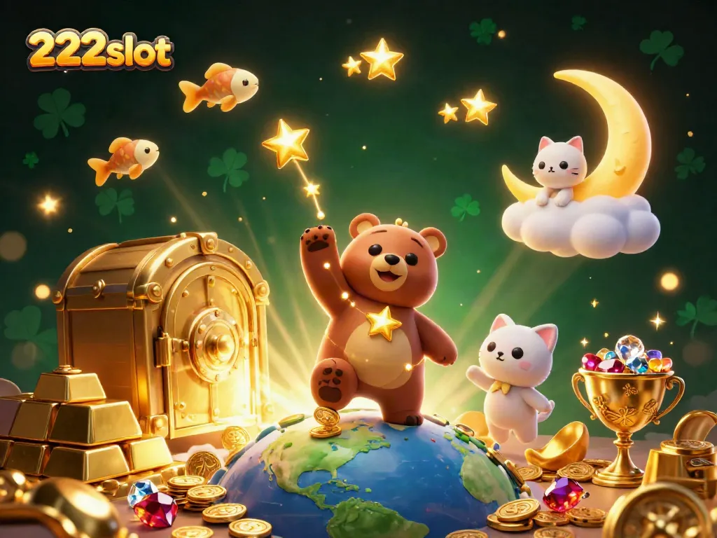 Raih kemenangan besar di 222slot dengan simbol slot dan harta karun berkilauan