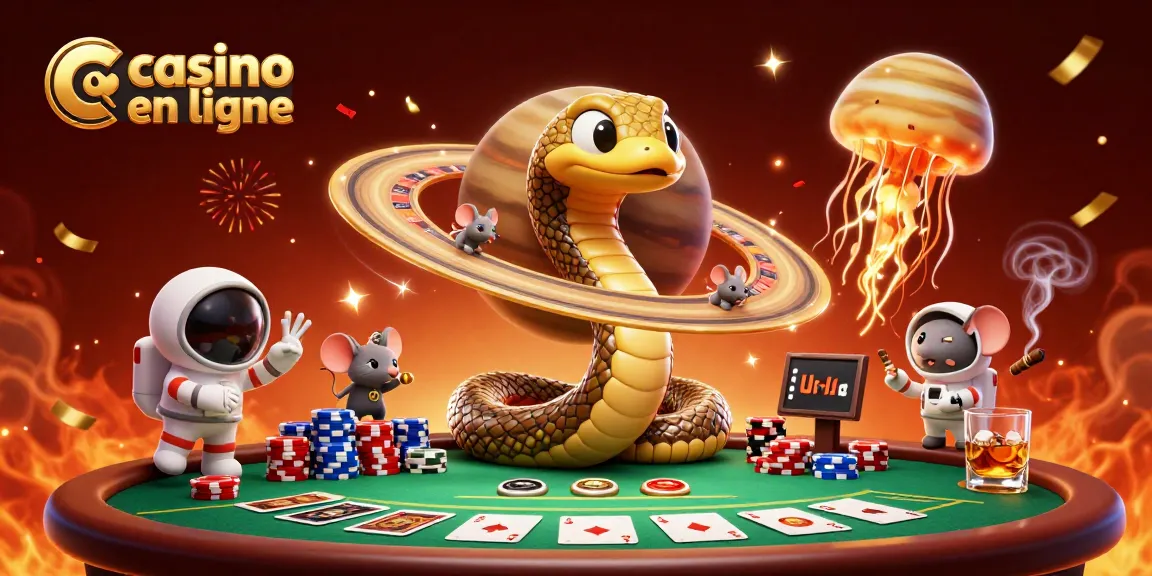 Les astronautes parient sur le casino en ligne avec un serpent de Saturne et une méduse dorée.