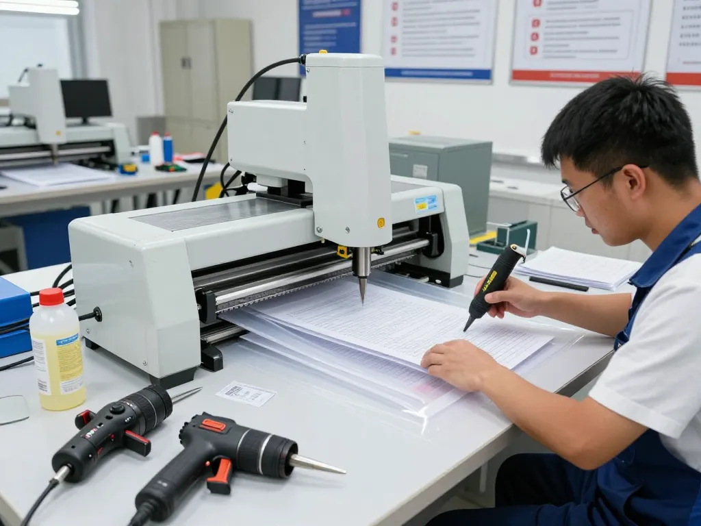 Expert in dịch vụ bóc ép plastic using advanced machinery to remove plastic from documents safely.