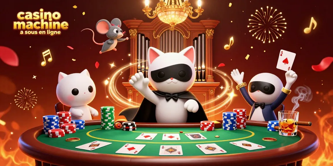 Jouez de manière professionnelle aux machines à sous en ligne, ambiance festive avec des éléments de casino.
