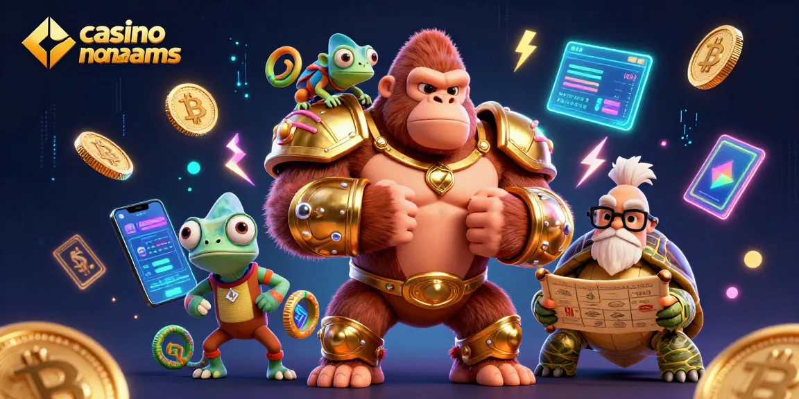 Gameplay emozionante in un casino non aams con un gorilla re, un camaleonte e una tartaruga