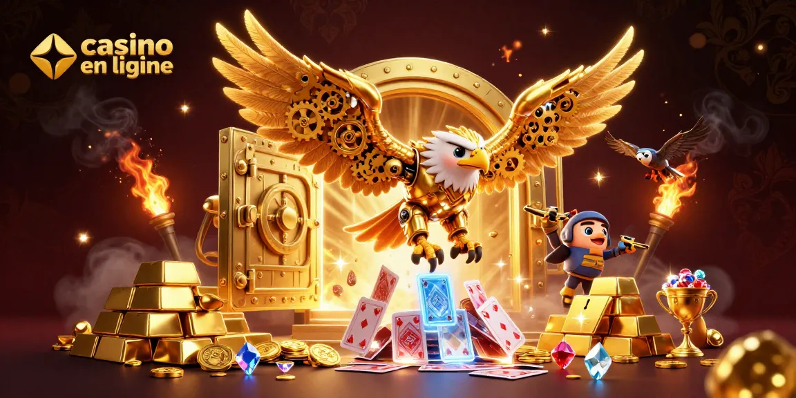 Profitez du casino en ligne avec cette illustration de jeux d'argent dynamique et captivante.