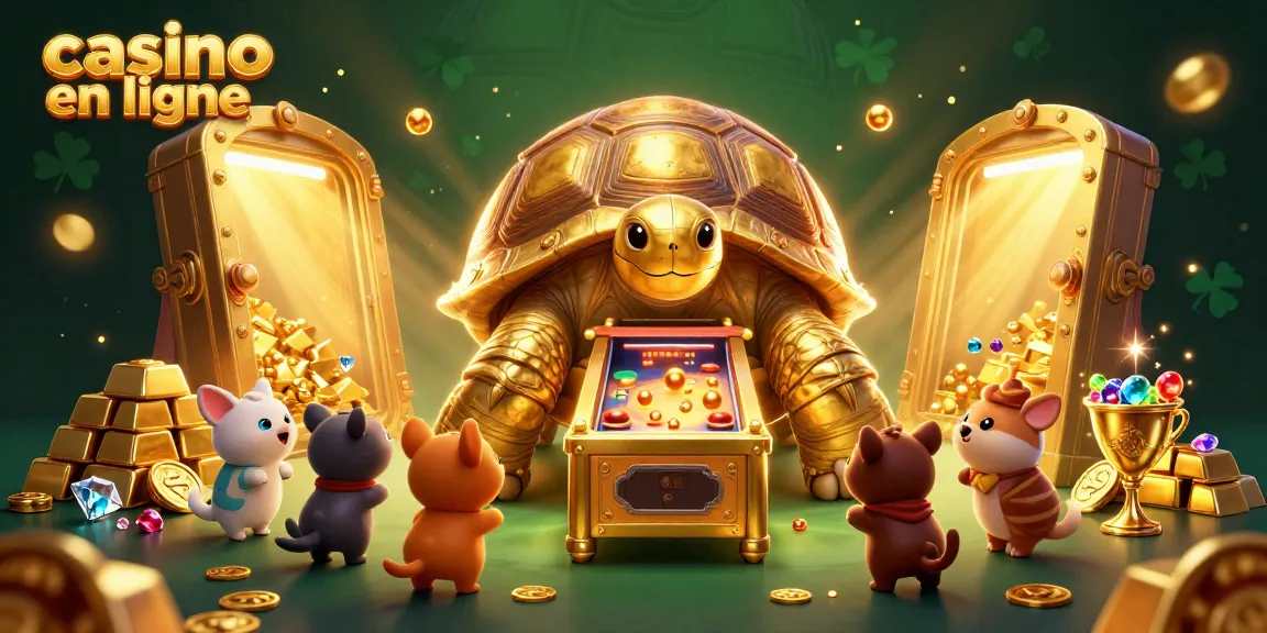 Jouer aux jeux de casino en ligne avec la tortue d’or géante dans un univers magique.