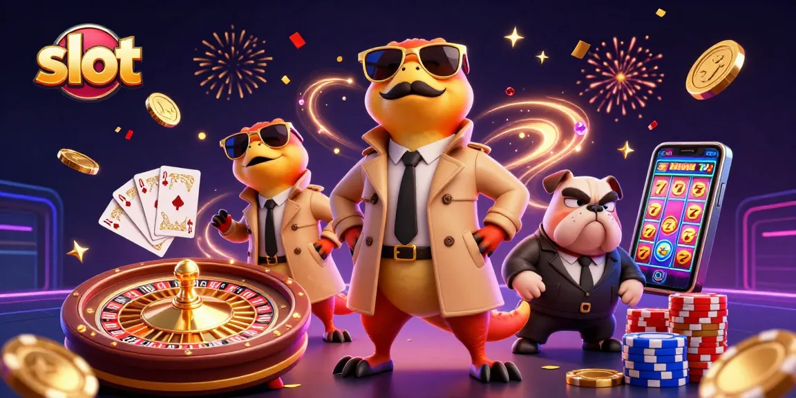 Spin the slot reels in this dynamic casino scene featuring raptors in disguise.