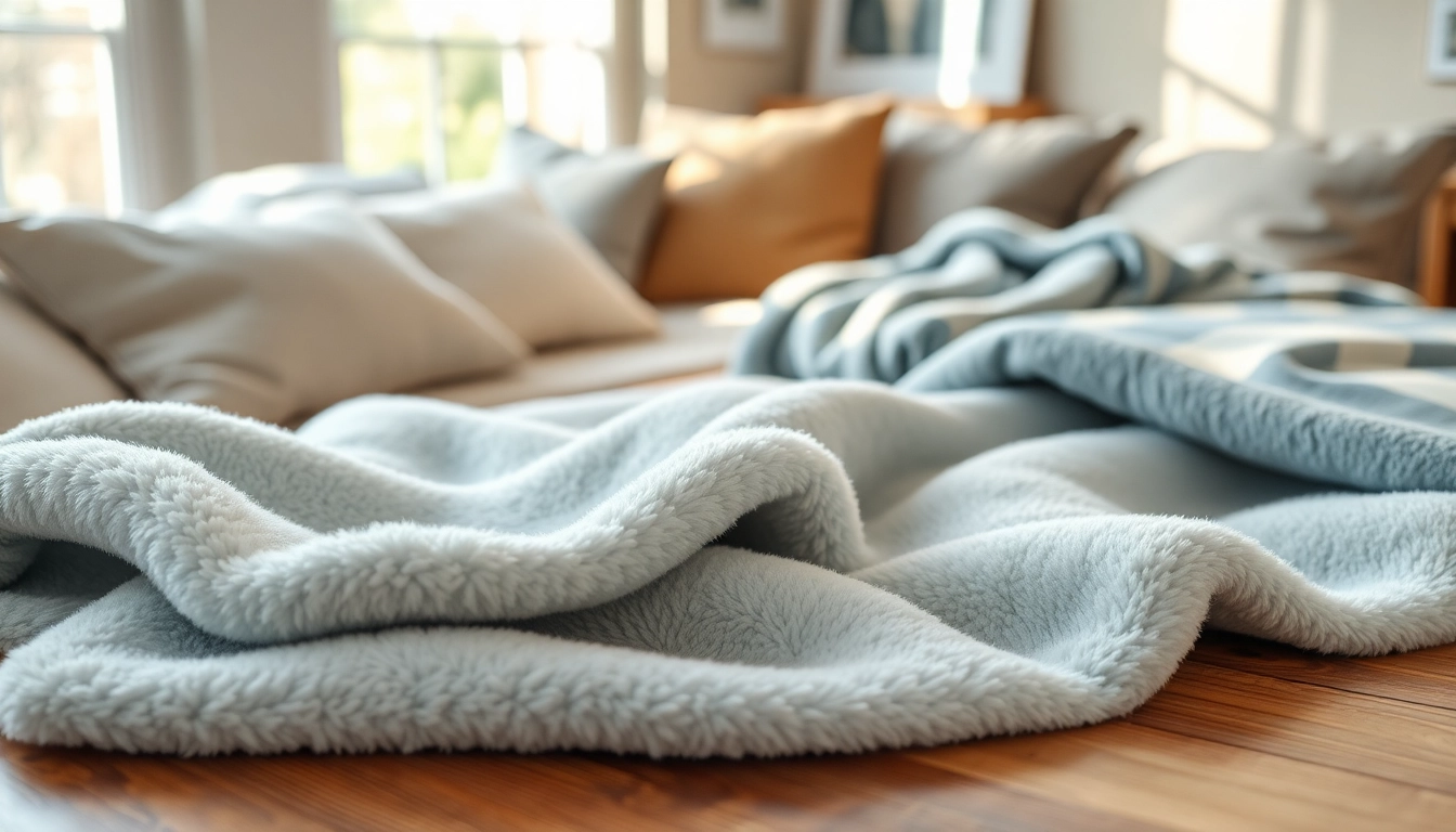 Fleece stoffen in warme en gezellige omgeving met verschillende texturen.
