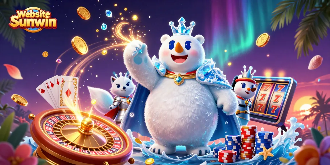 Experience excitement with slots and games at Website Sunwin in this vibrant casino illustration.