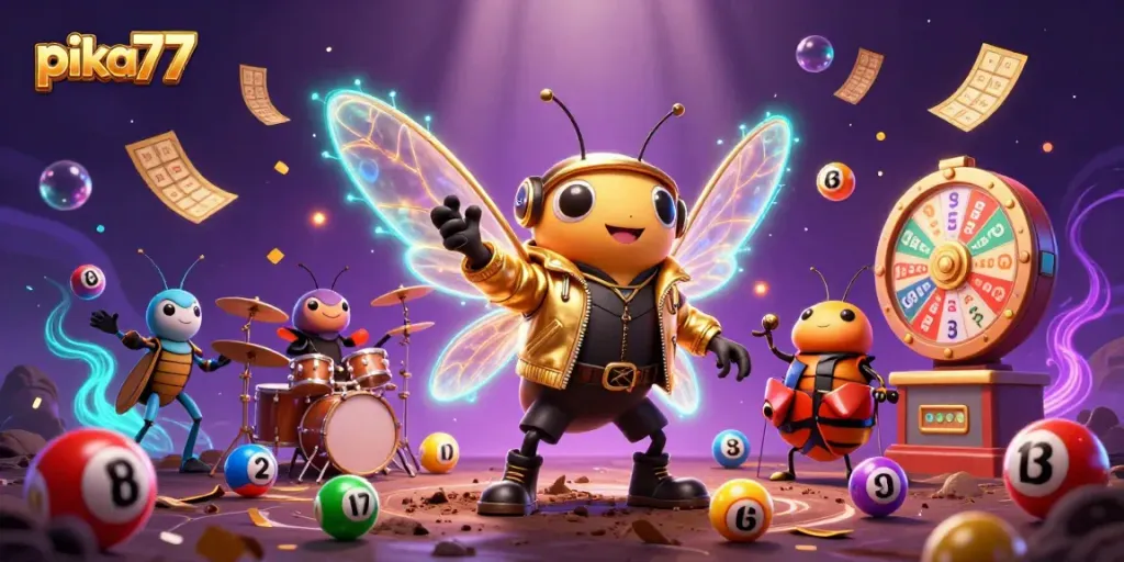 Pika77 engages players with vibrant lottery action featuring dynamic game elements and 3D characters.