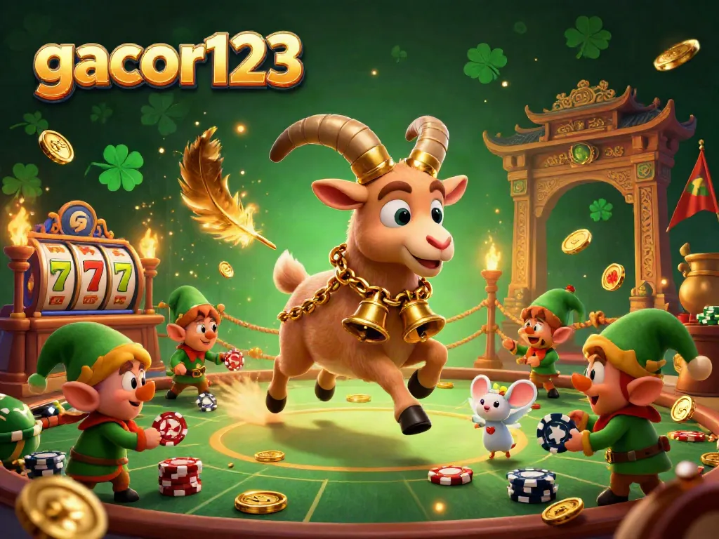 Experience the vibrant action of gacor123 casino with festive Krampus and mischievous elf gremlins stealing chips.