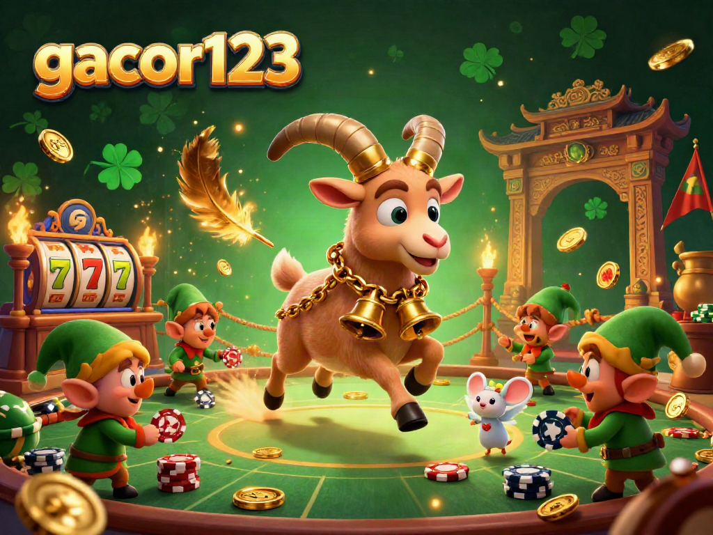Experience the vibrant action of gacor123 casino with festive Krampus and mischievous elf gremlins stealing chips.