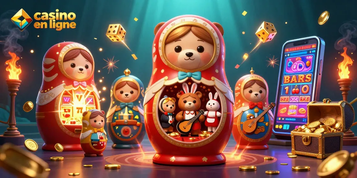 Visualisez le monde captivant des jeux avec le casino en ligne, une scène animée de personnages de casino et de machines à sous.