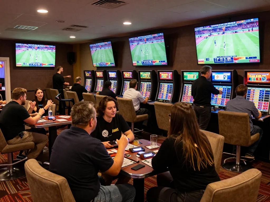 Experience live sports betting excitement at zx88com with engaged bettors and vibrant atmosphere