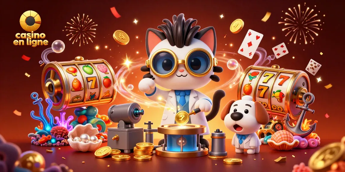Le casino en ligne propose une scène explosive avec un scientifique fou et son assistant créant des machines à sous joyeuses.