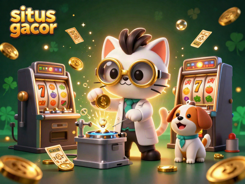 Situs slot gacor dengan kucing ilmuwan dan anjing asisten menciptakan mesin duplikasi koin emas