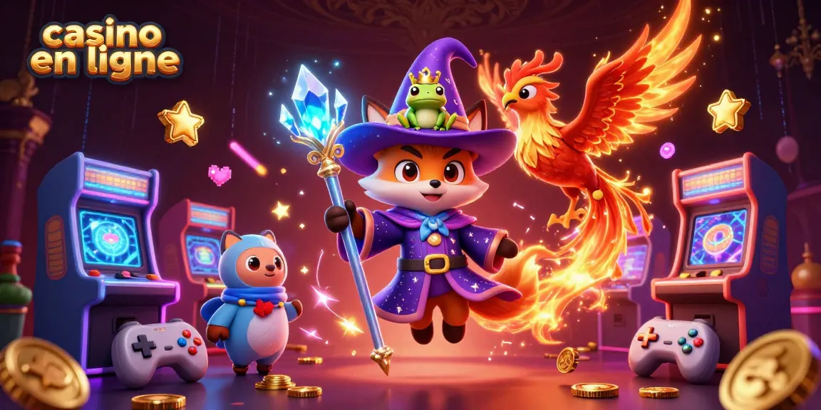 Jouer à des jeux de casino en ligne captivants avec l'illustration d'un casino féerique.